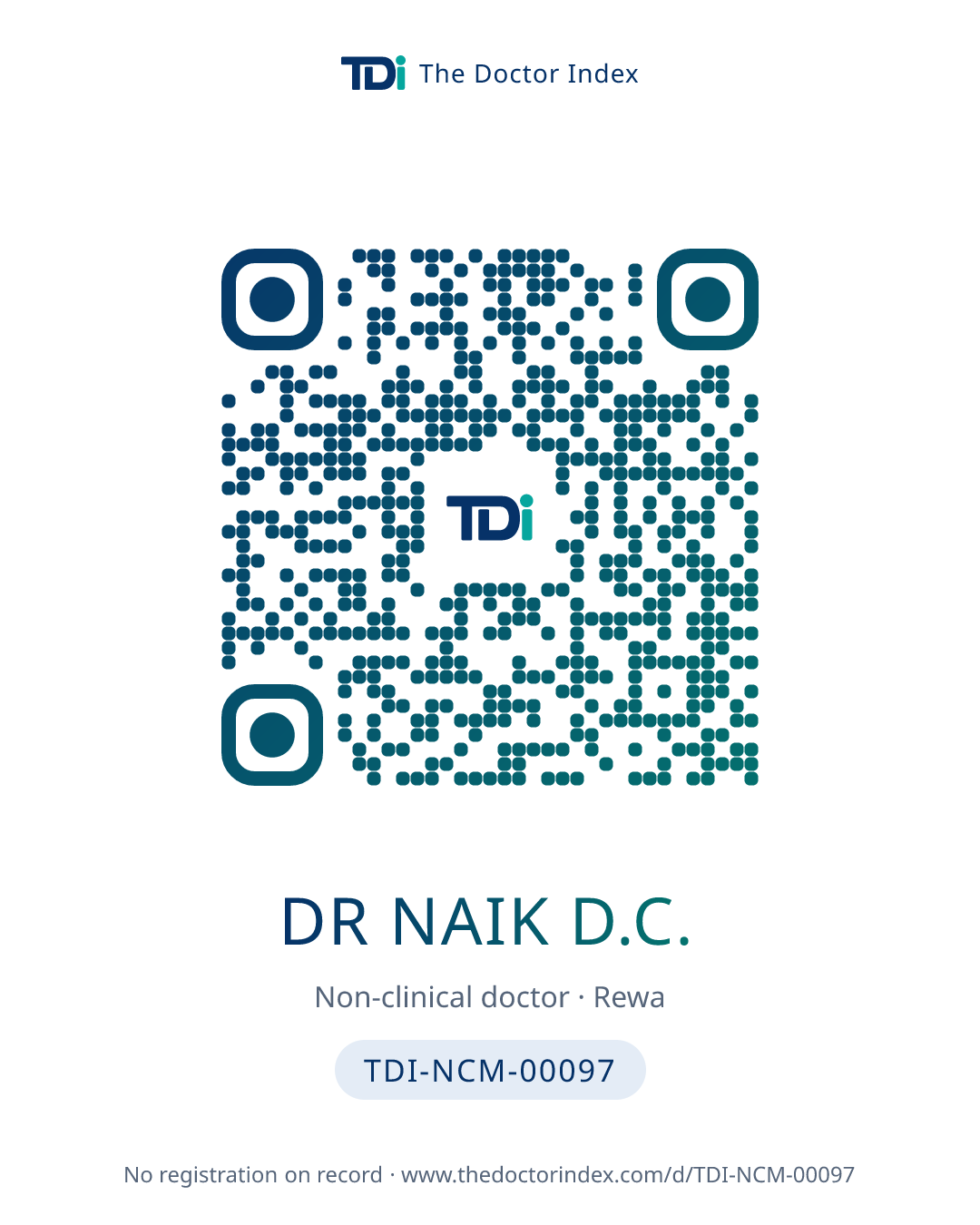 QR card for Dr Naik D.C., TDI-NCM-00097