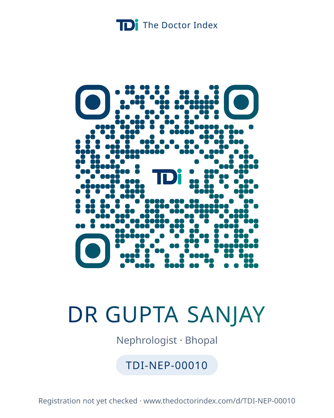 QR card for Dr Gupta Sanjay, TDI-NEP-00010