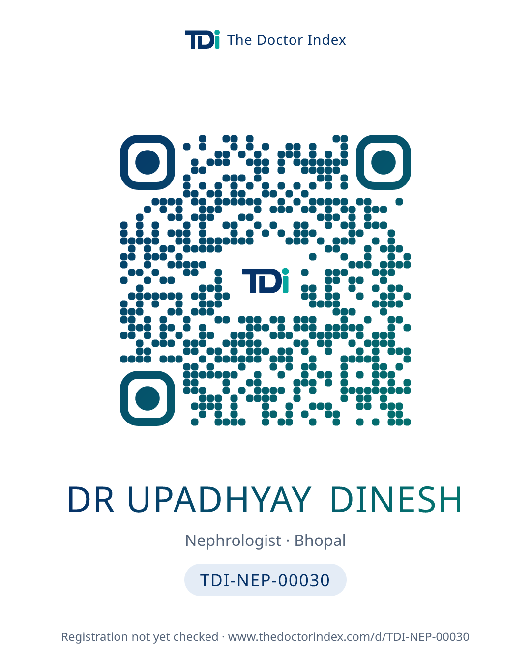 QR card for Dr Upadhyay Dinesh, TDI-NEP-00030