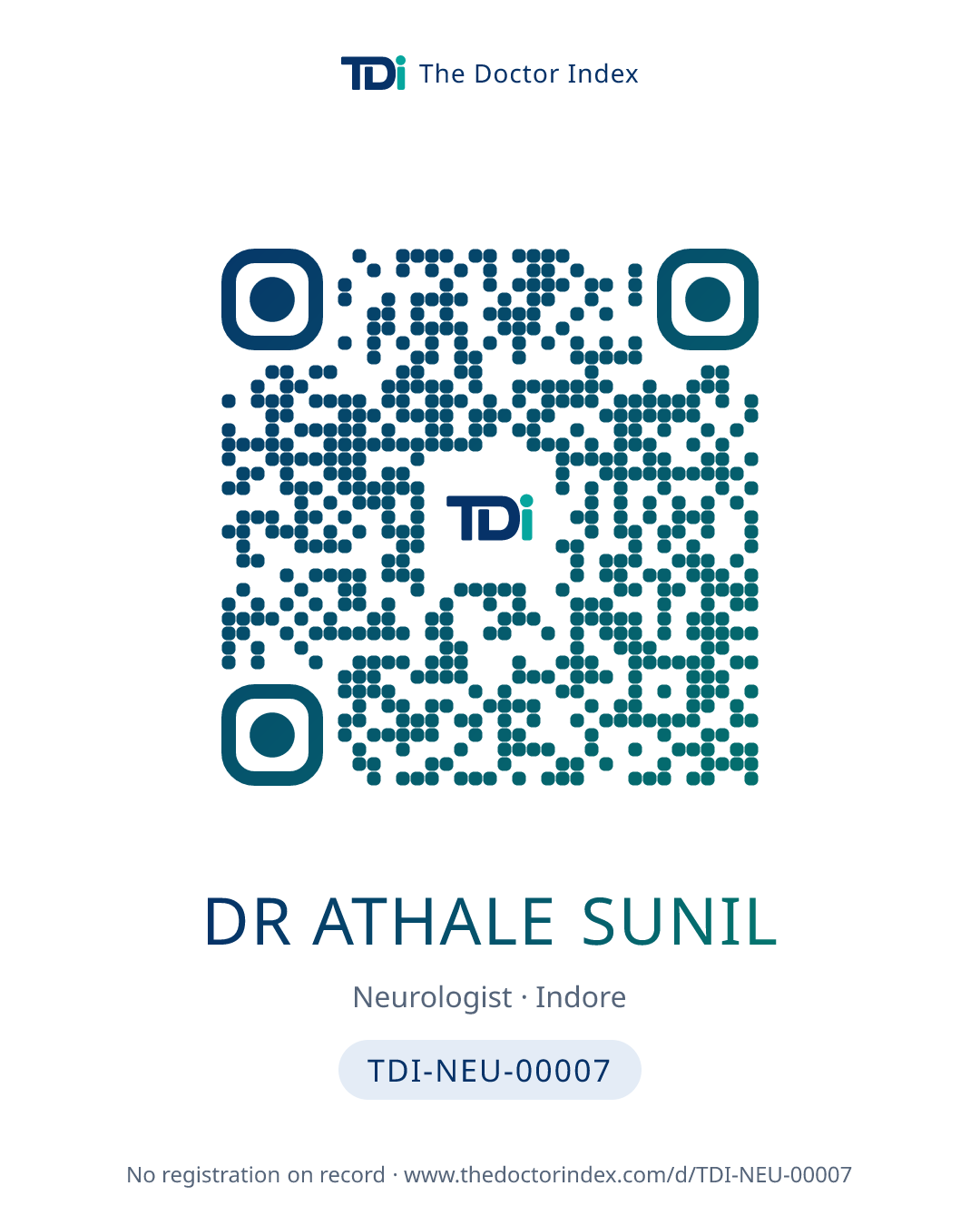 QR card for Dr Athale Sunil, TDI-NEU-00007