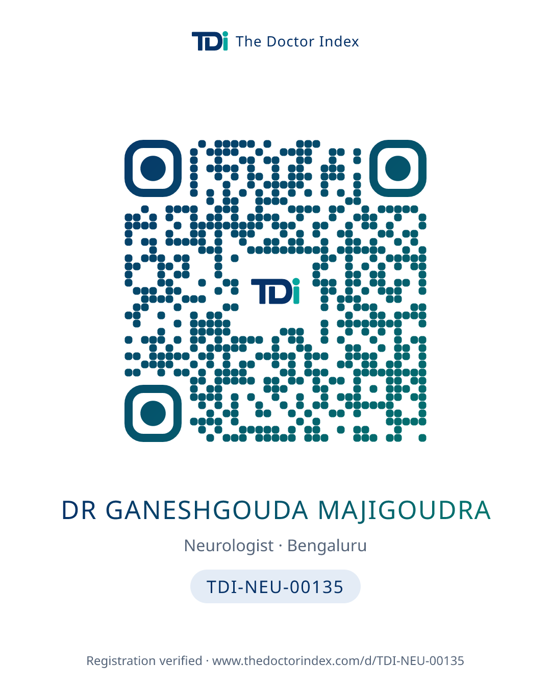 QR card for Dr Ganeshgouda Majigoudra, TDI-NEU-00135