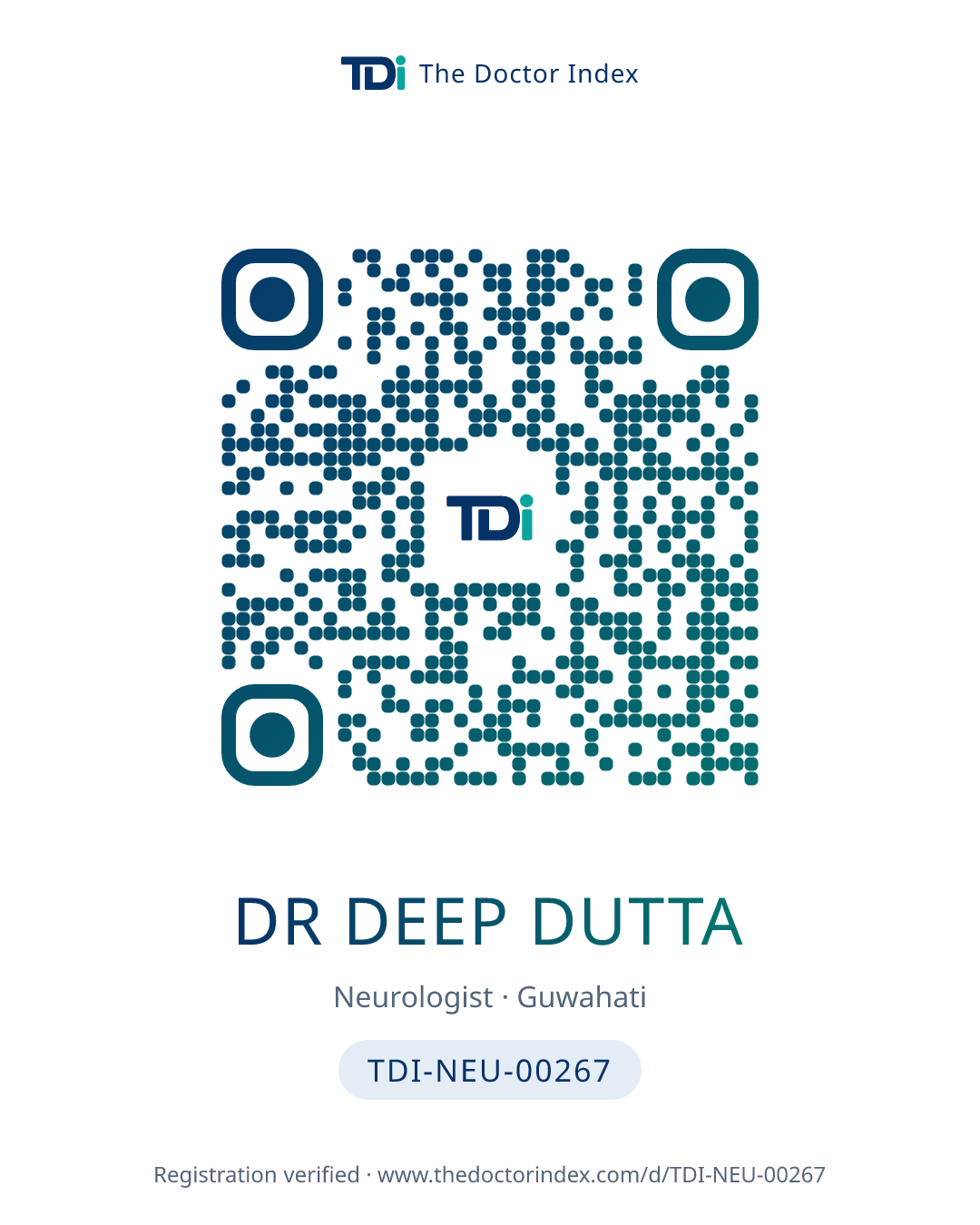 QR card for Dr Deep Dutta, TDI-NEU-00267