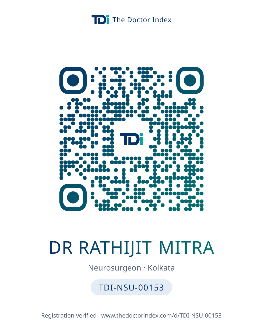 QR card for Dr Rathijit Mitra, TDI-NSU-00153