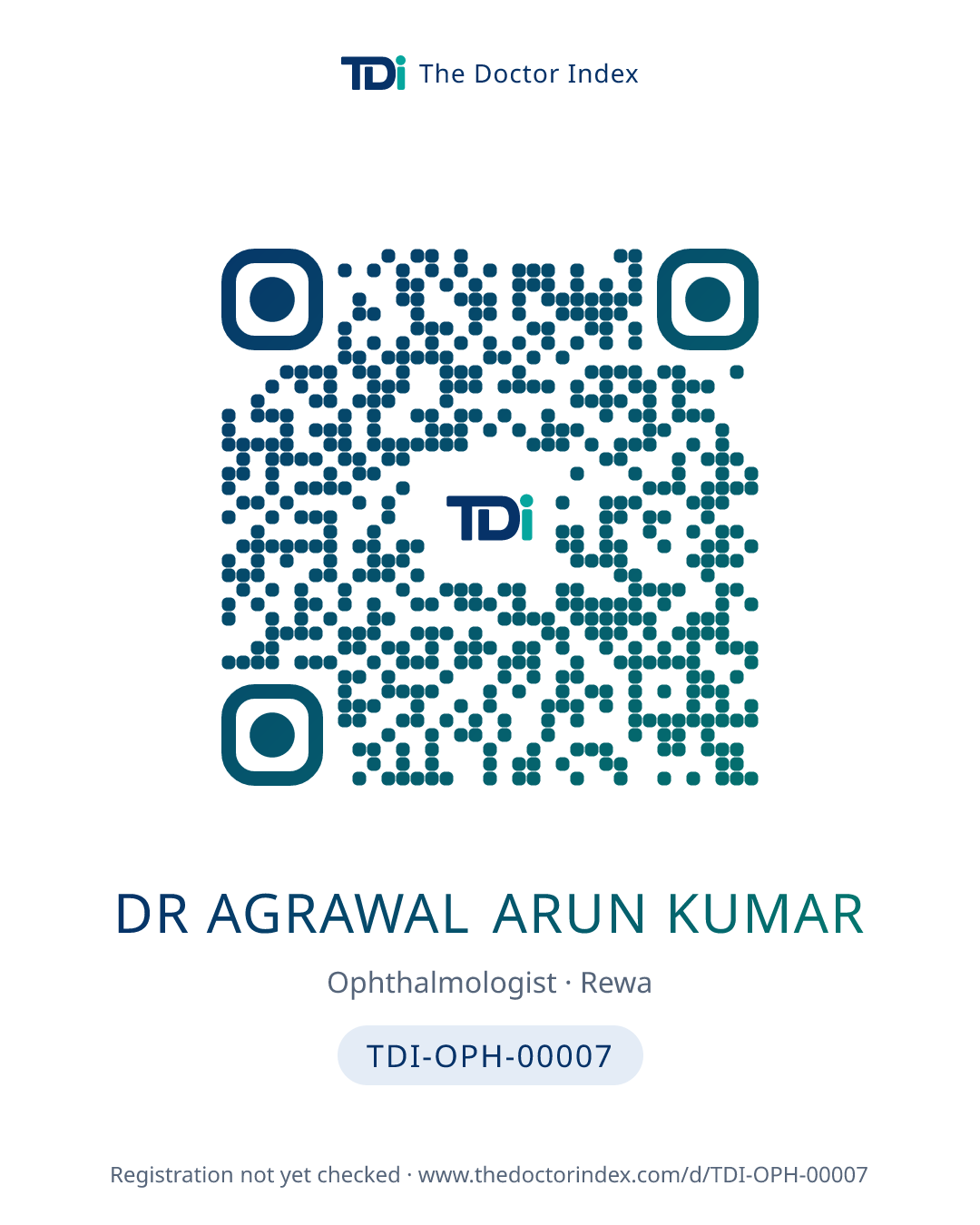 QR card for Dr Agrawal Arun Kumar, TDI-OPH-00007