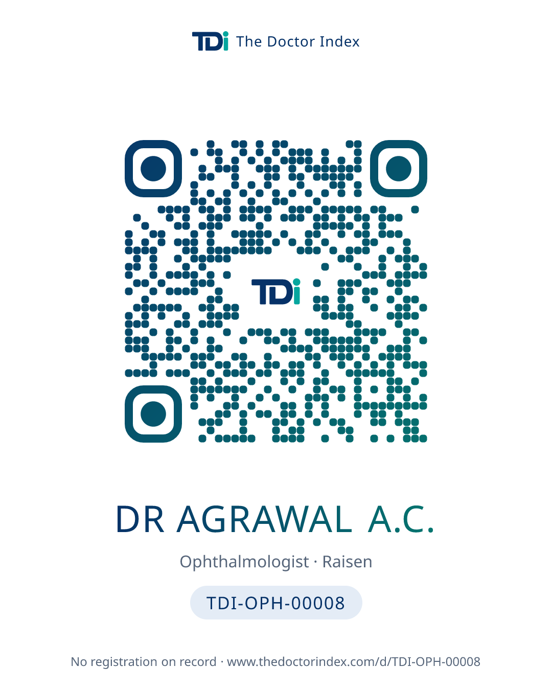QR card for Dr Agrawal A.C., TDI-OPH-00008