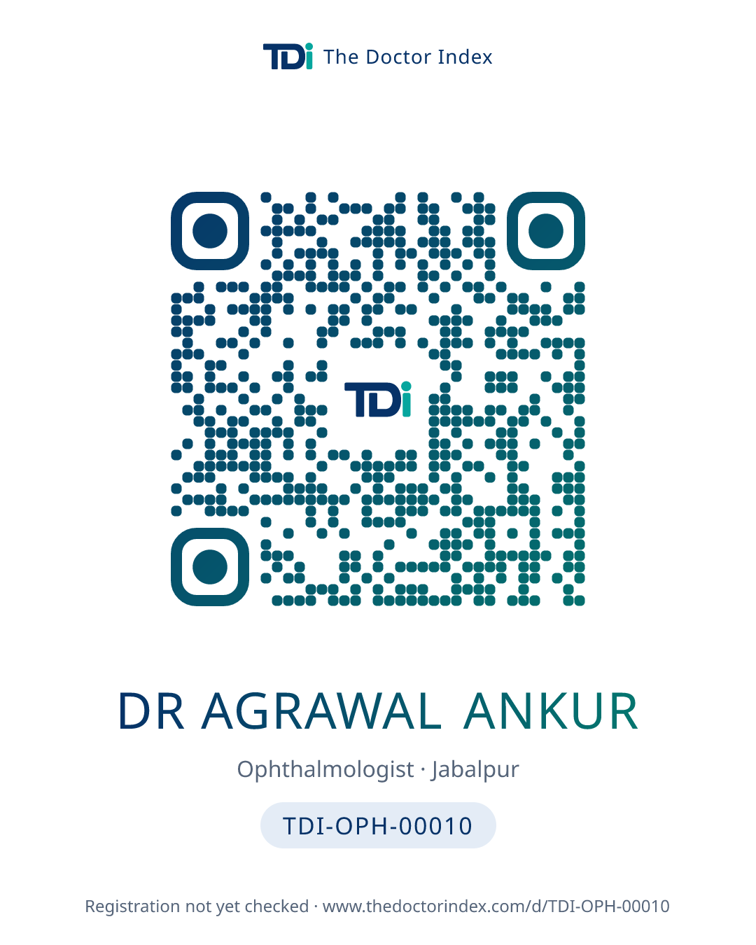 QR card for Dr Agrawal Ankur, TDI-OPH-00010