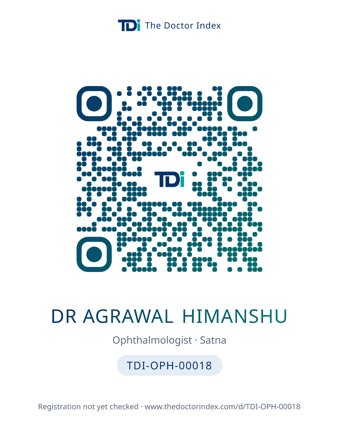 QR card for Dr Agrawal Himanshu, TDI-OPH-00018