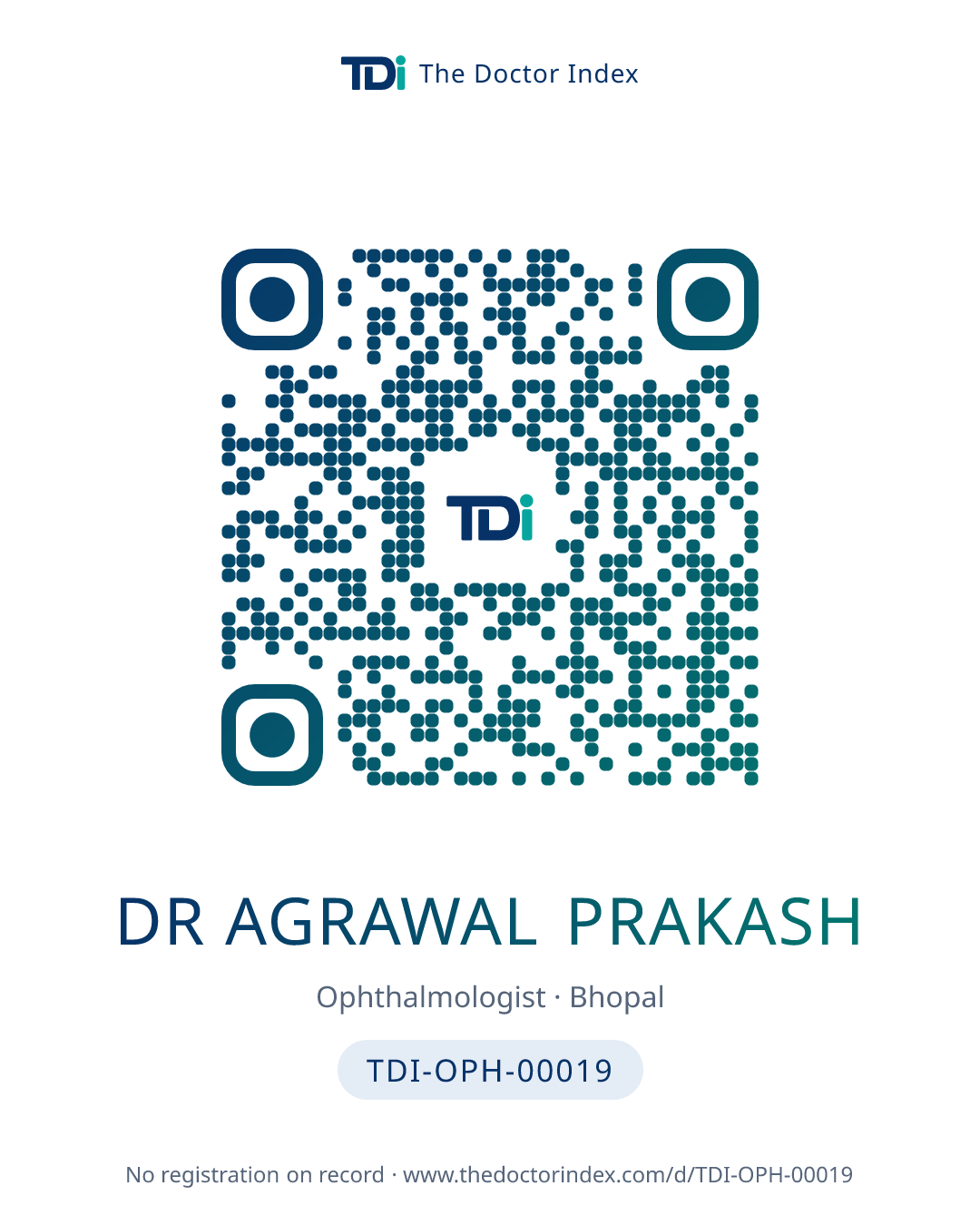 QR card for Dr Agrawal Prakash, TDI-OPH-00019