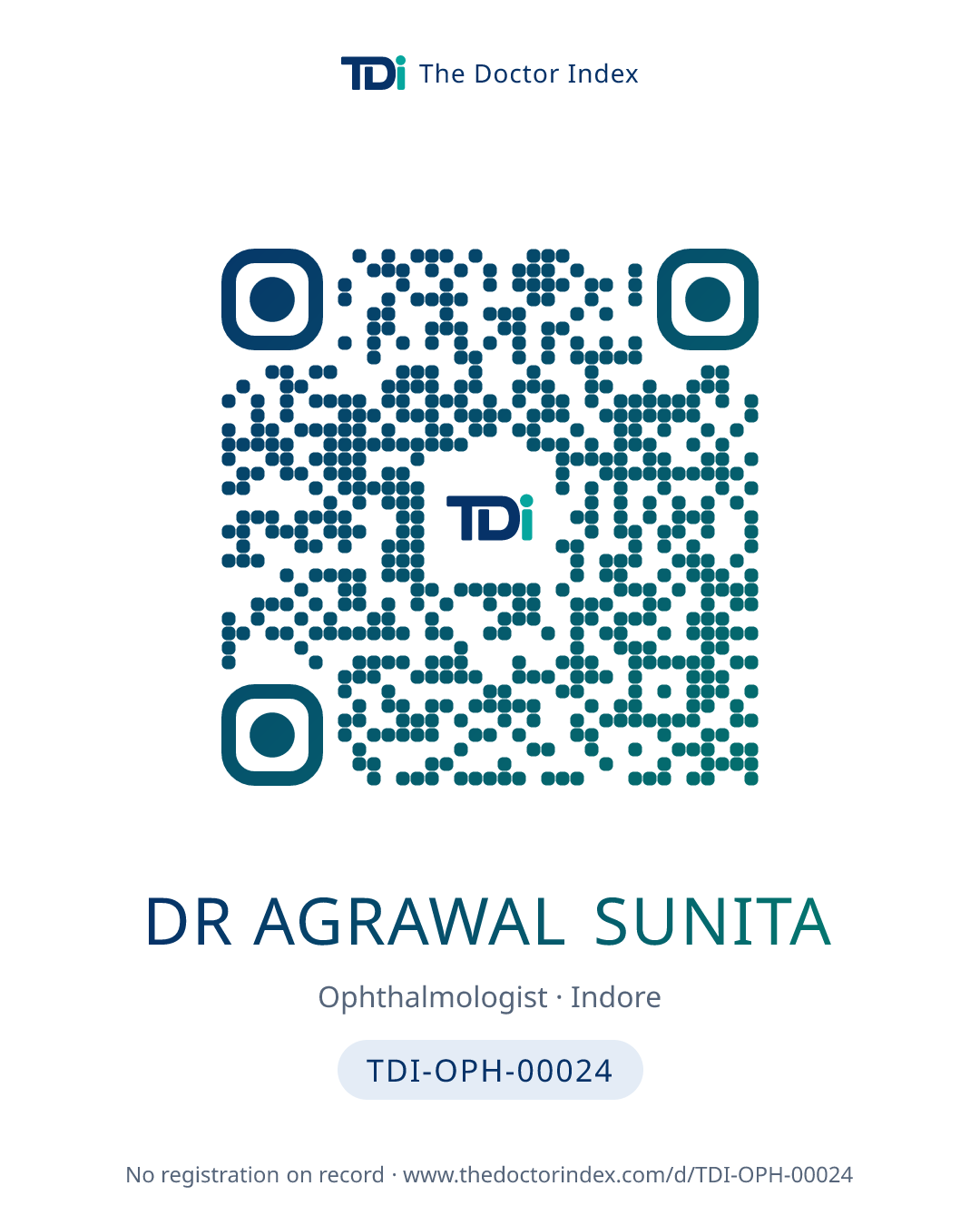 QR card for Dr Agrawal Sunita, TDI-OPH-00024
