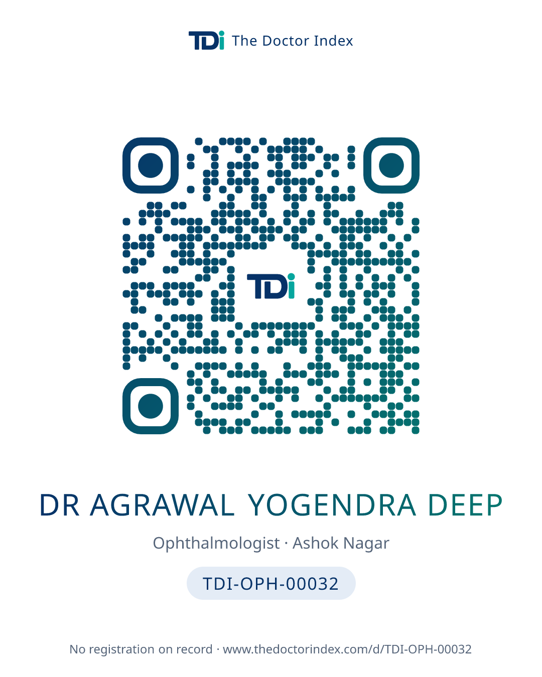 QR card for Dr Agrawal Yogendra Deep, TDI-OPH-00032