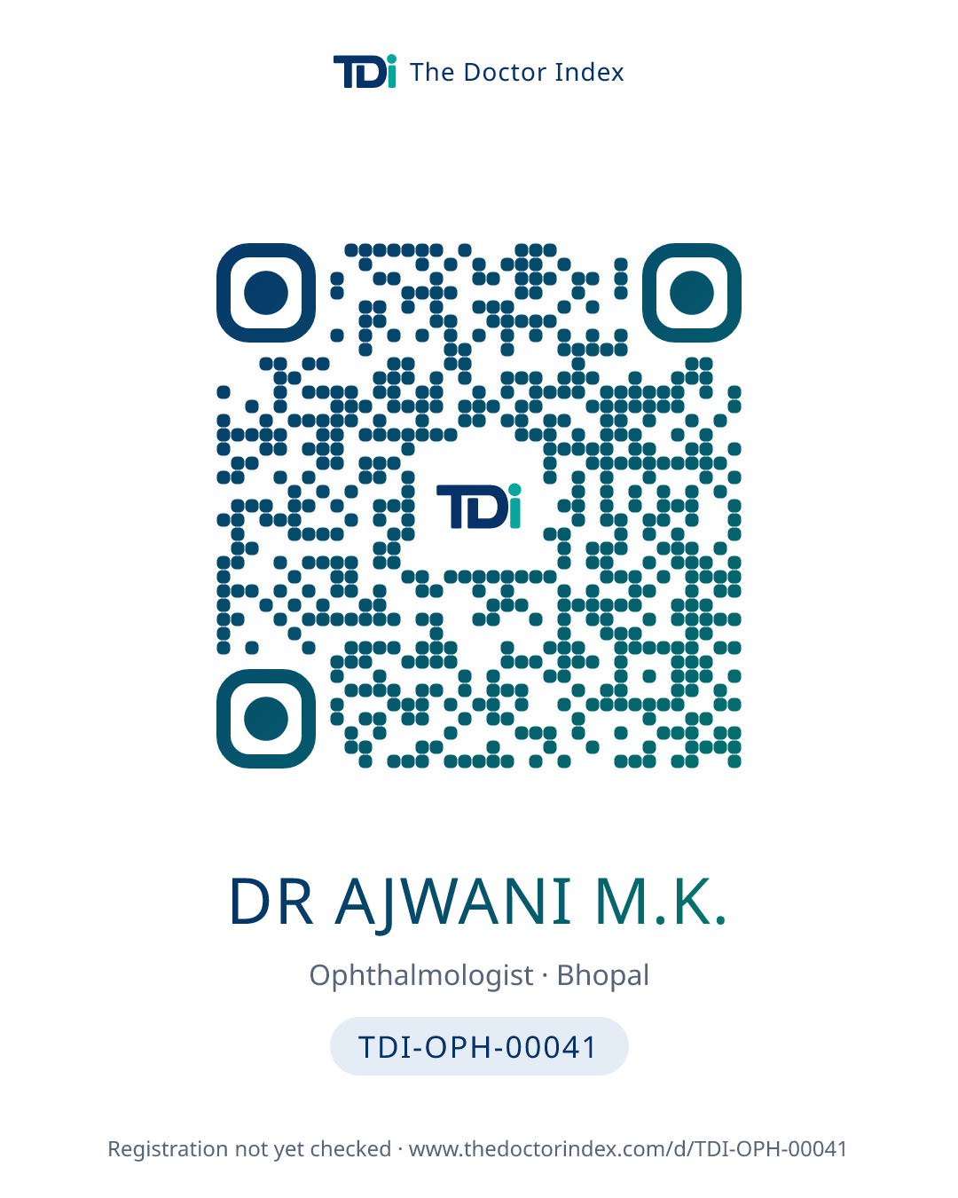 QR card for Dr Ajwani M.K., TDI-OPH-00041