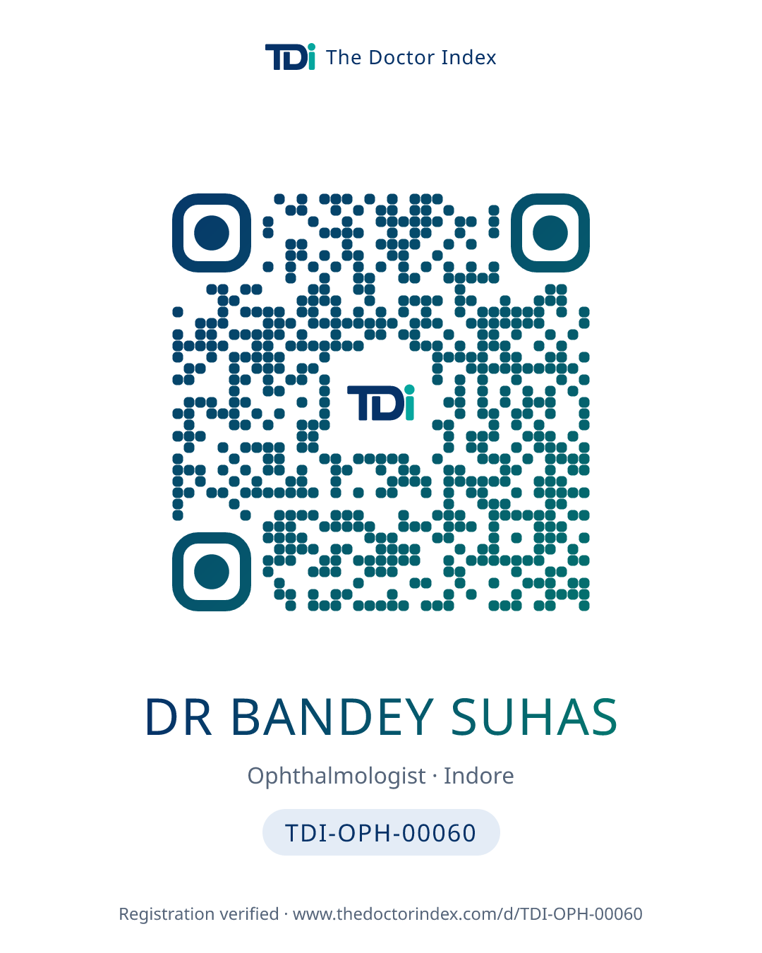 QR card for Dr Bandey Suhas, TDI-OPH-00060