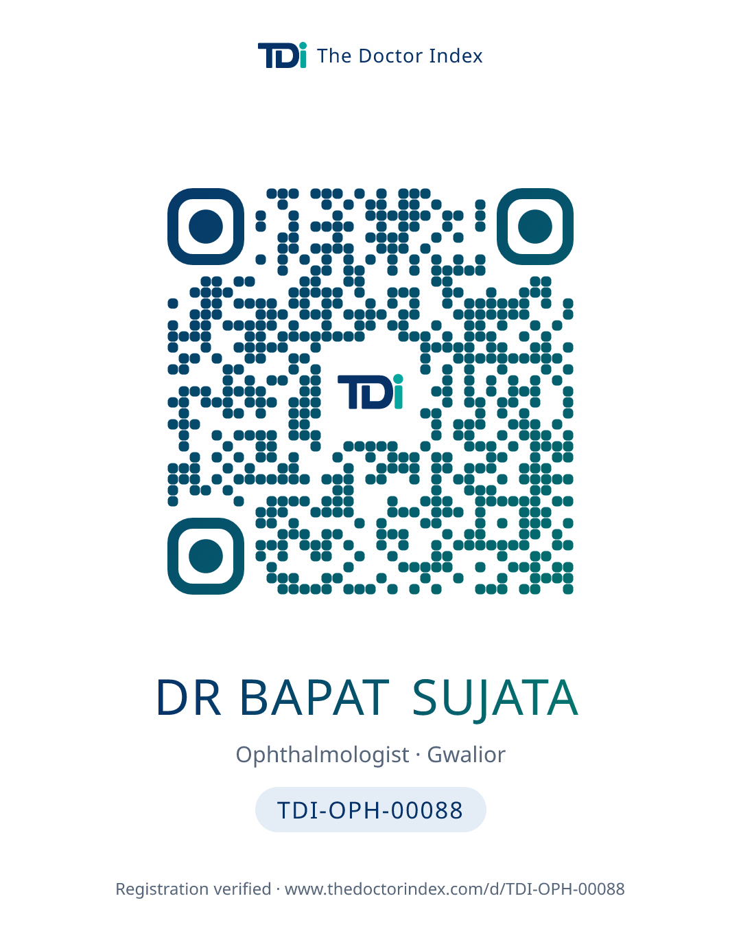 QR card for Dr Bapat Sujata, TDI-OPH-00088