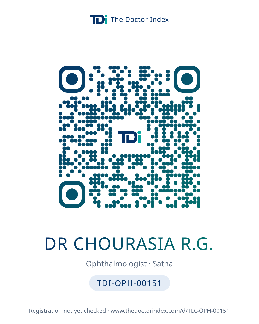 QR card for Dr Chourasia R.G., TDI-OPH-00151