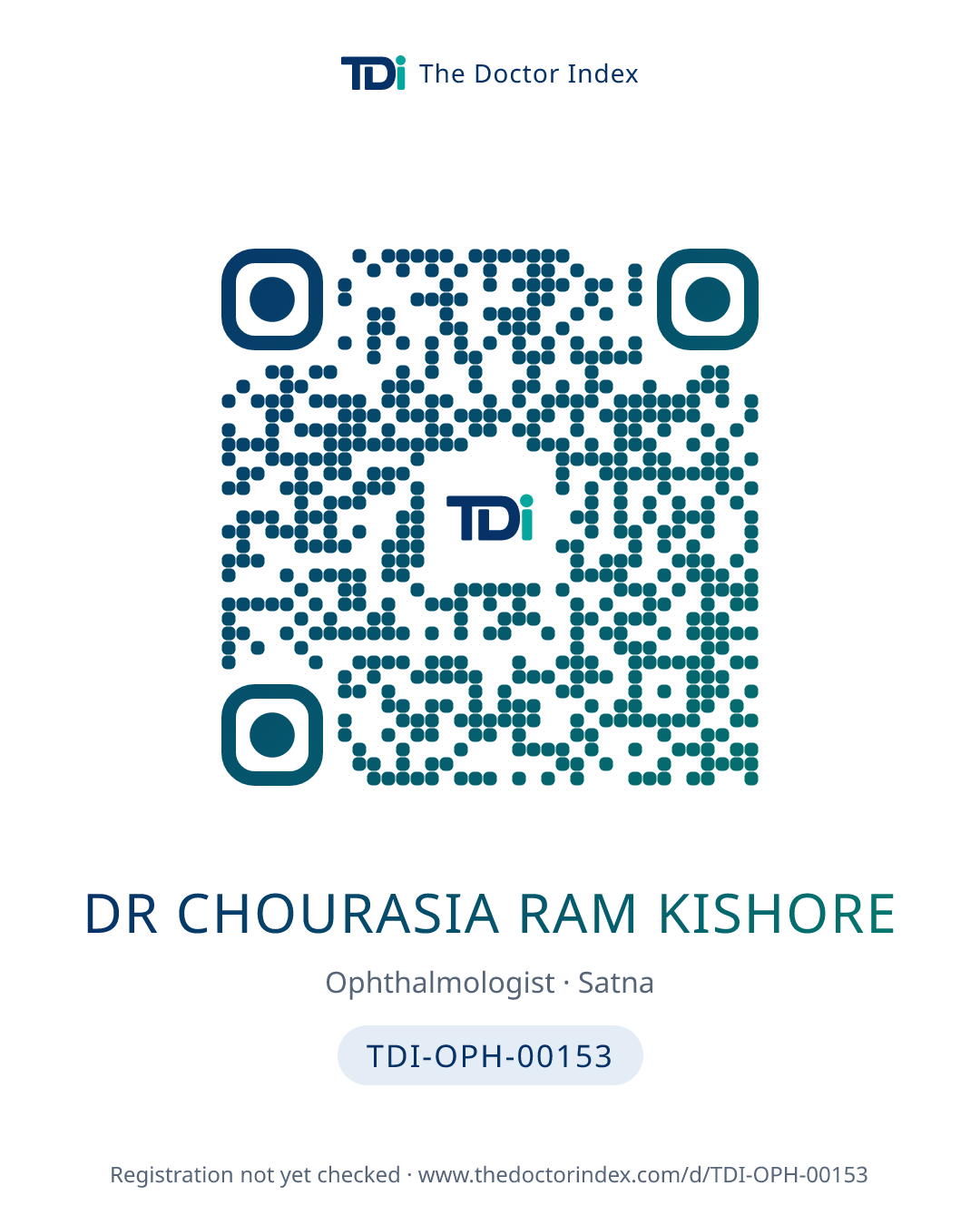 QR card for Dr Chourasia Ram Kishore, TDI-OPH-00153