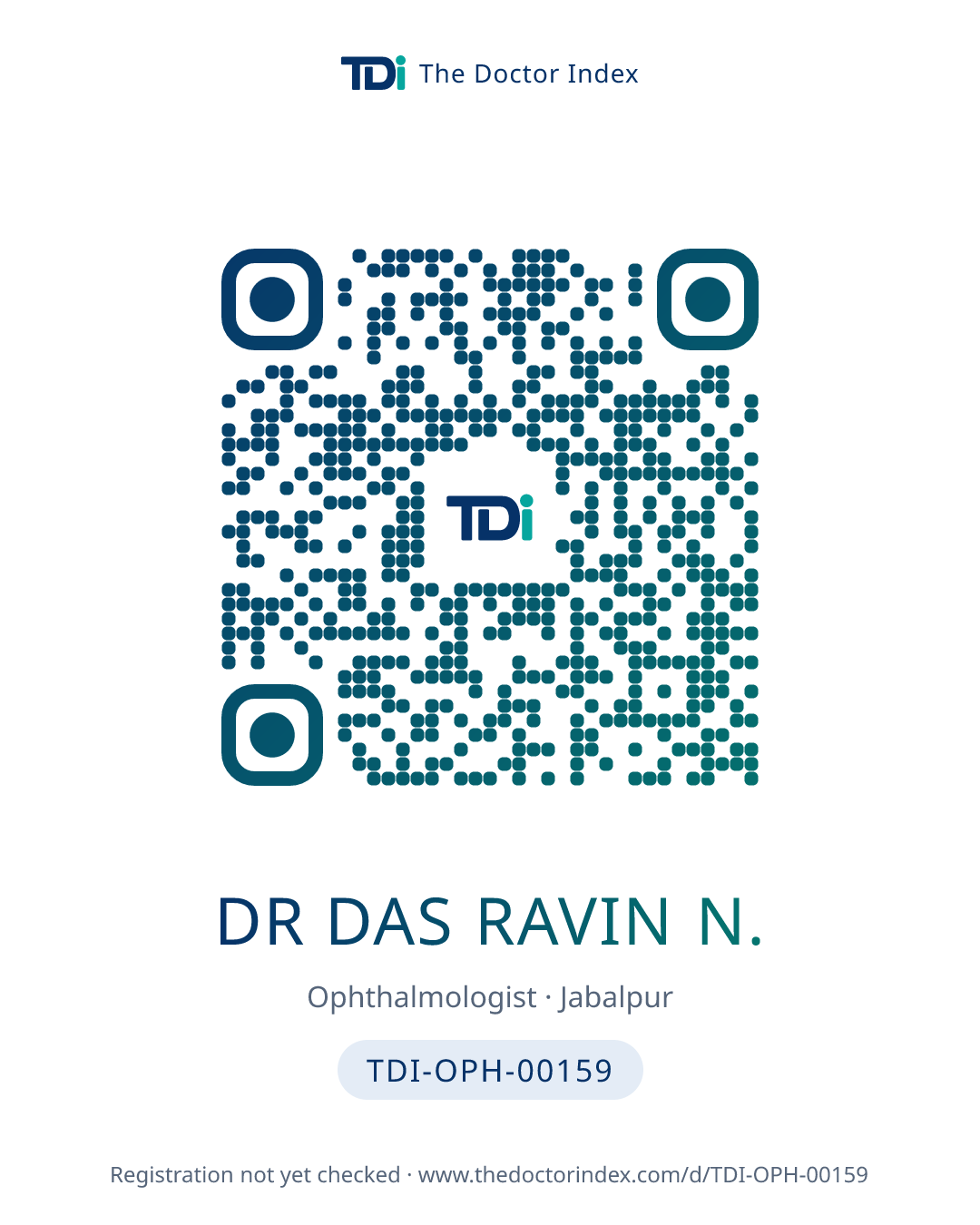 QR card for Dr Das Ravin N., TDI-OPH-00159