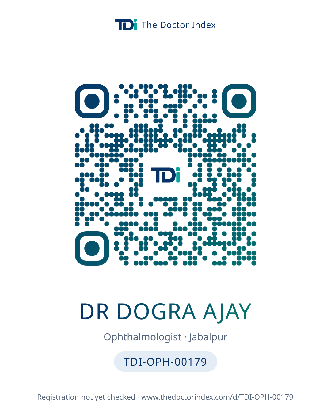QR card for Dr Dogra Ajay, TDI-OPH-00179