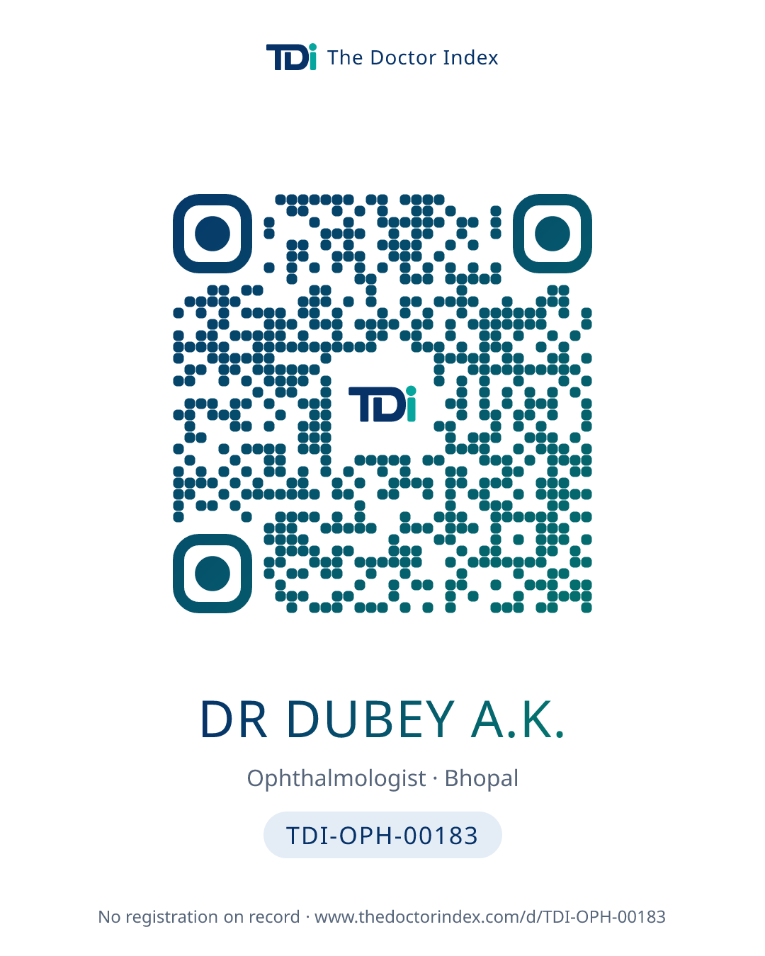 QR card for Dr Dubey A.K., TDI-OPH-00183