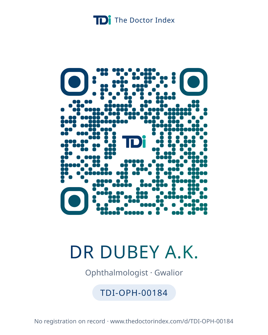 QR card for Dr Dubey A.K., TDI-OPH-00184