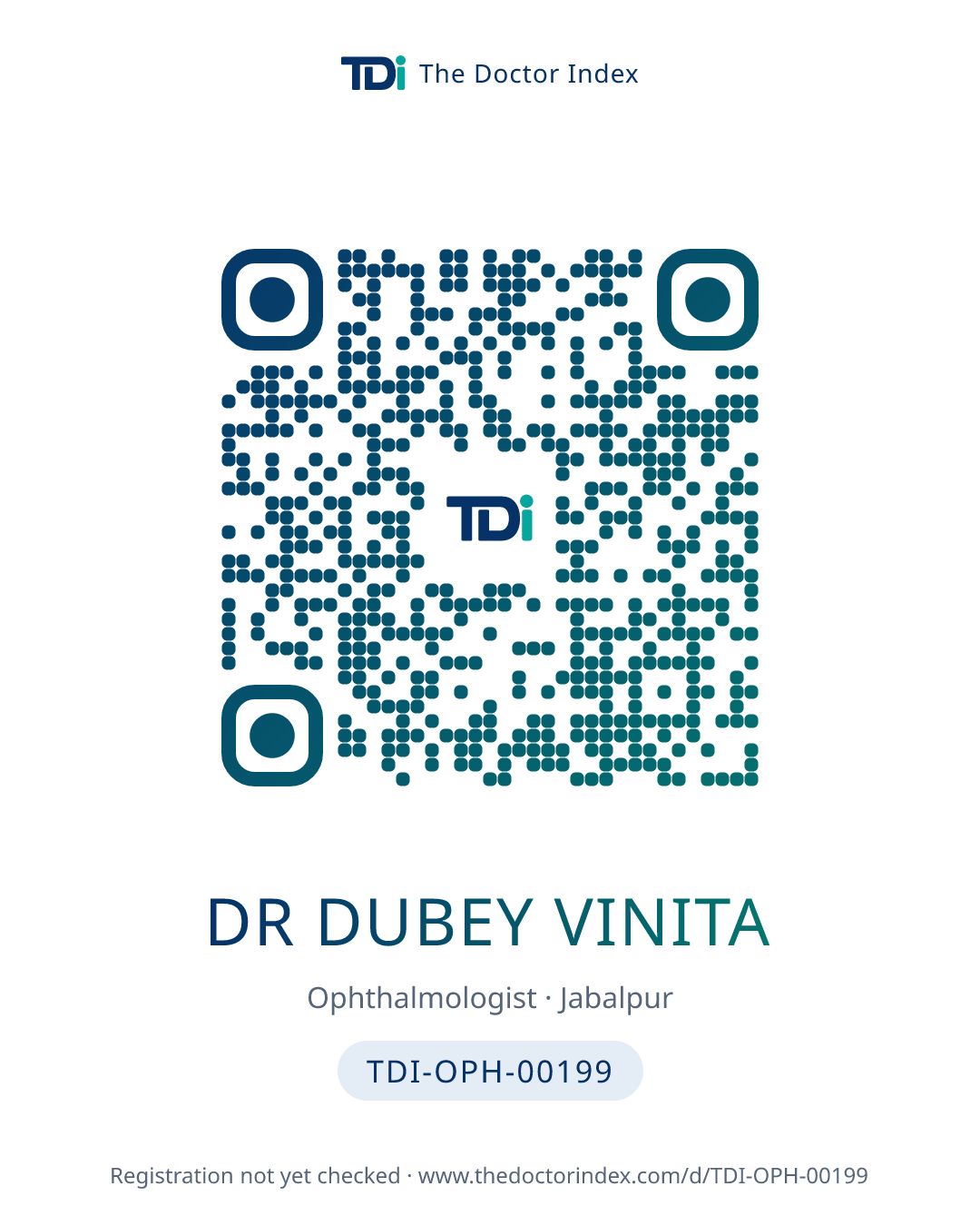QR card for Dr Dubey Vinita, TDI-OPH-00199