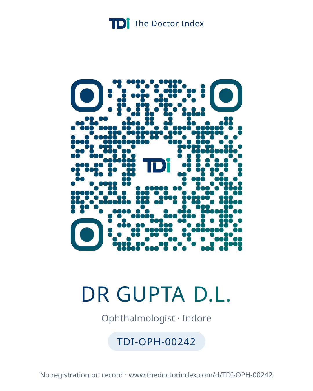QR card for Dr Gupta D.L., TDI-OPH-00242