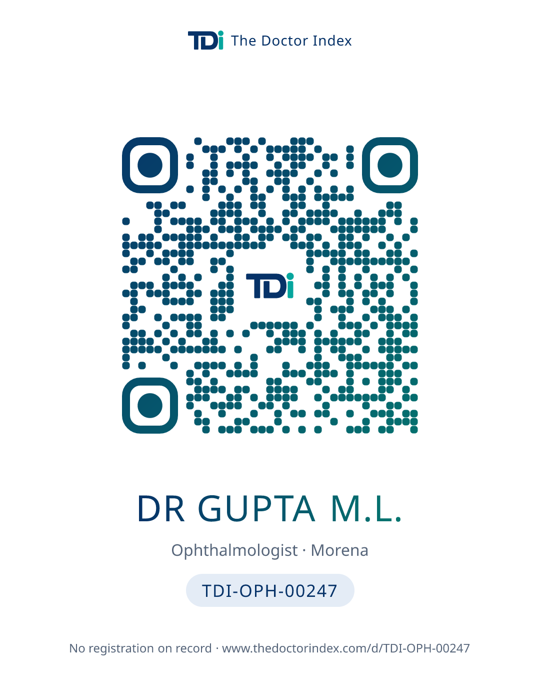 QR card for Dr Gupta M.L., TDI-OPH-00247