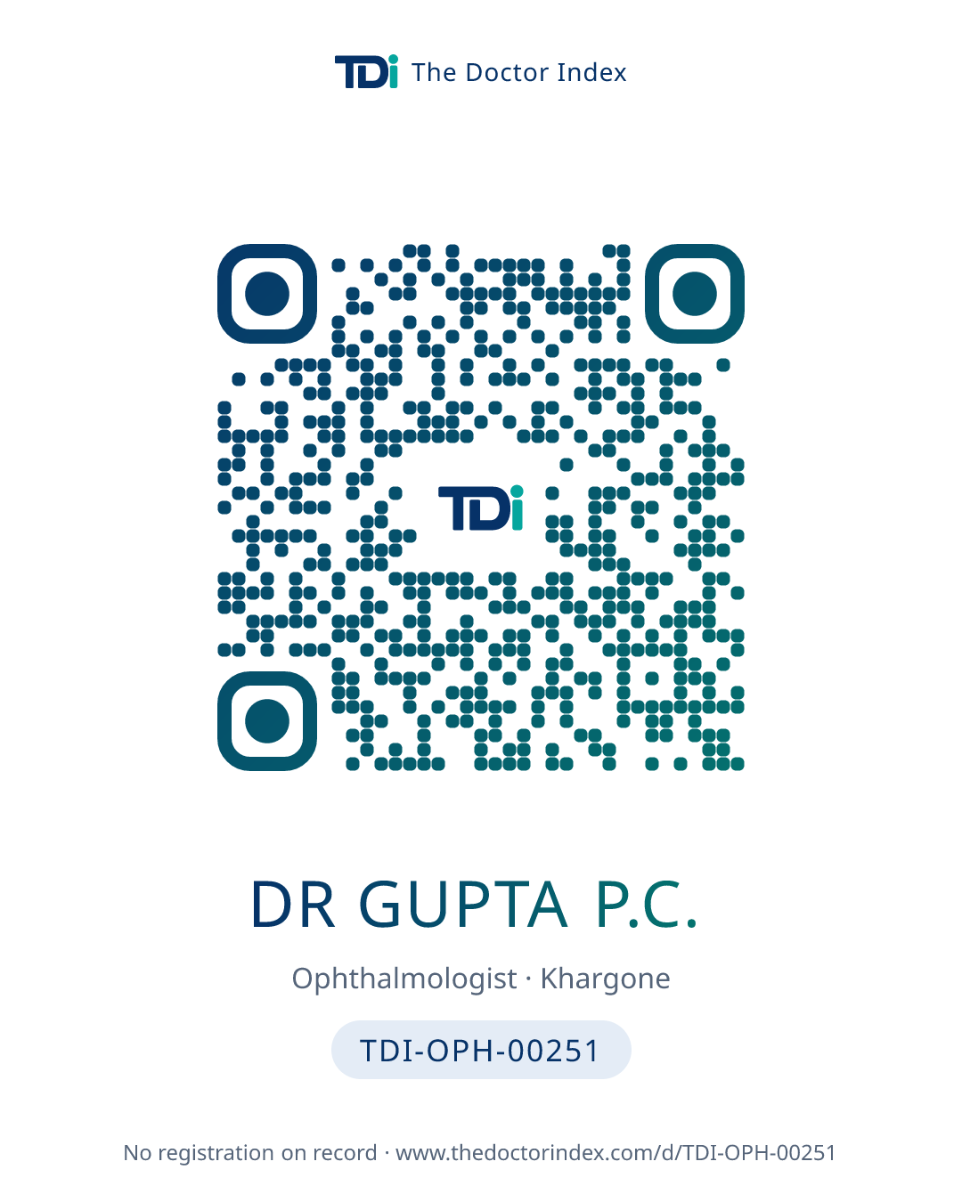 QR card for Dr Gupta P.C., TDI-OPH-00251