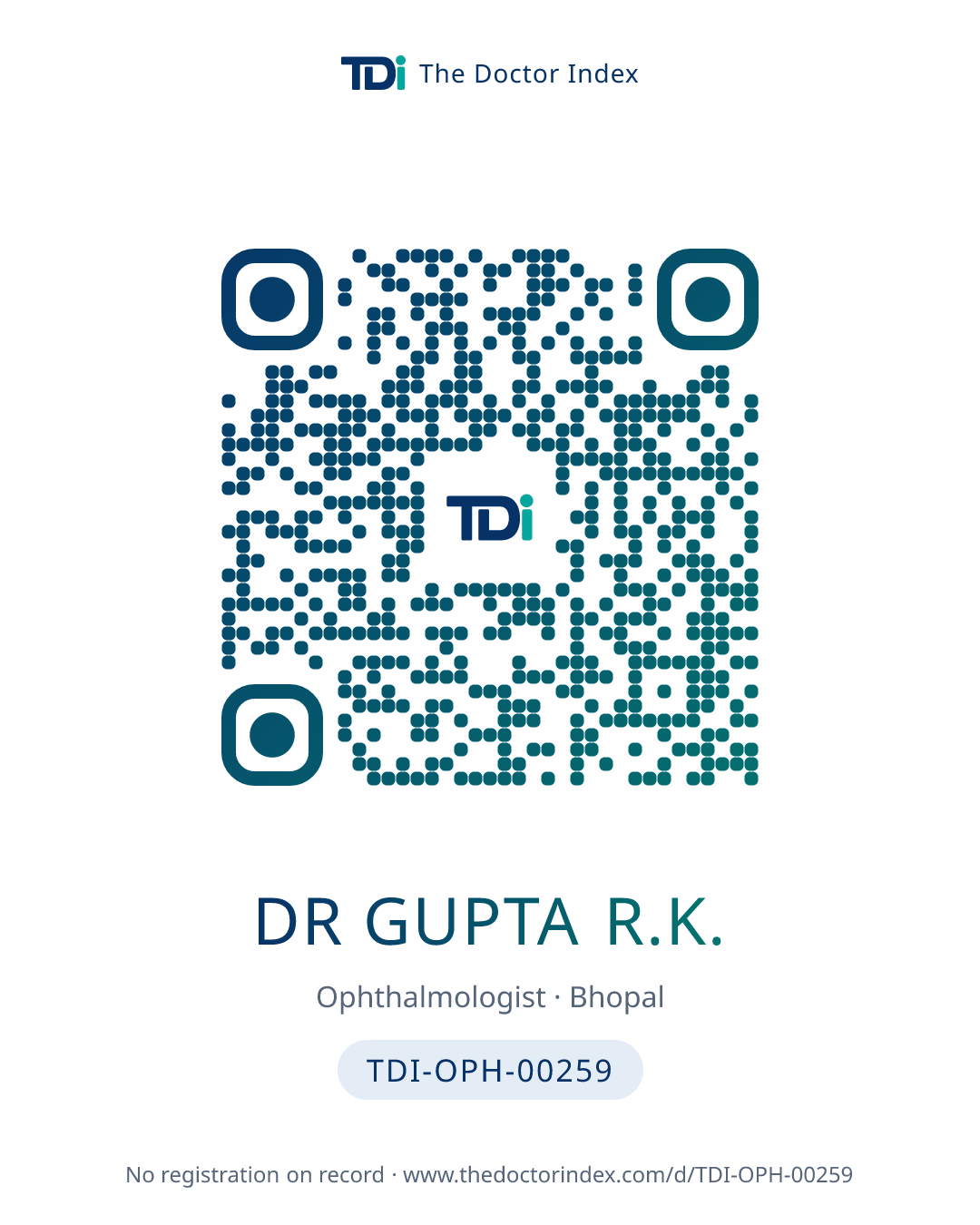 QR card for Dr Gupta R.K., TDI-OPH-00259