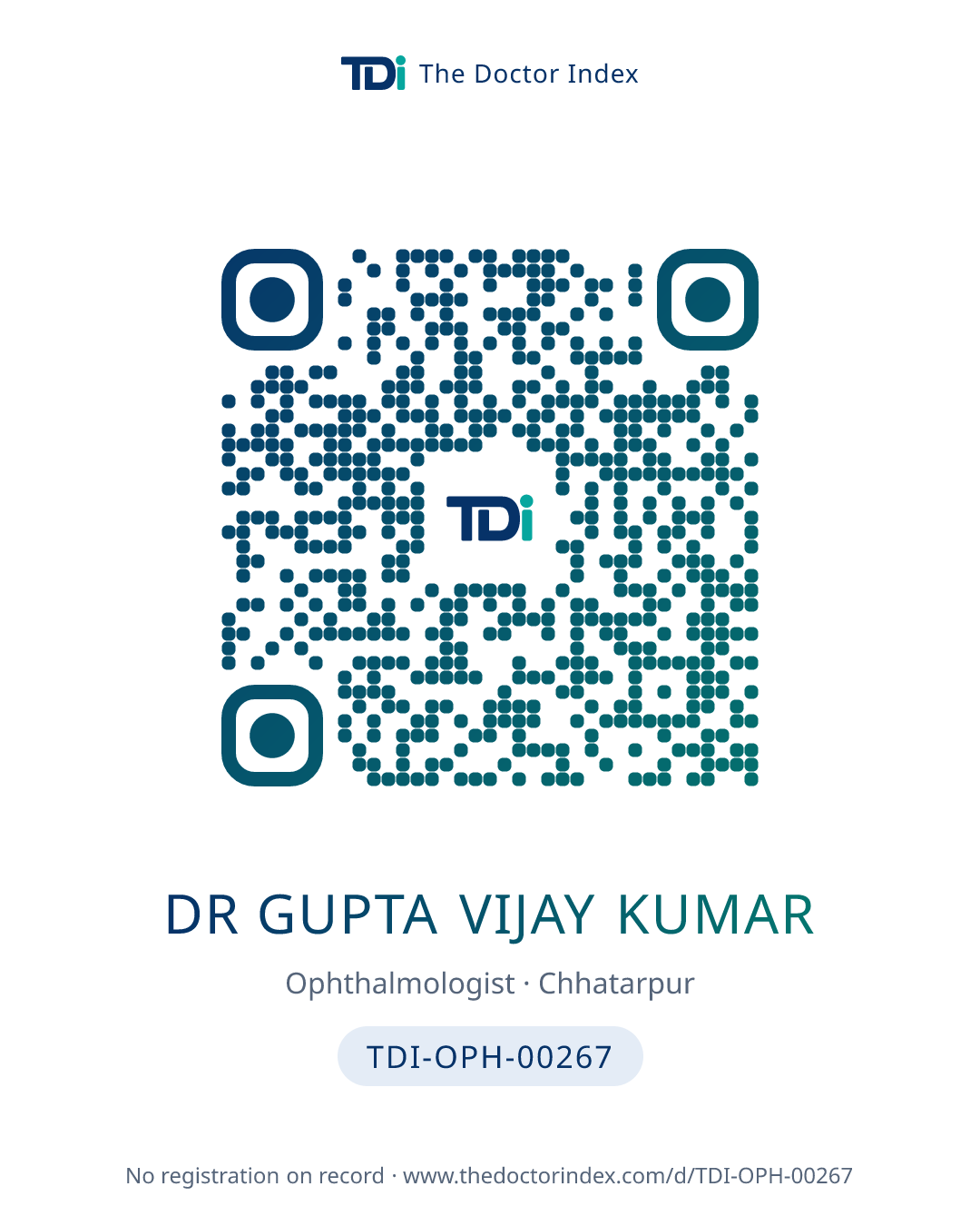 QR card for Dr Gupta Vijay Kumar, TDI-OPH-00267