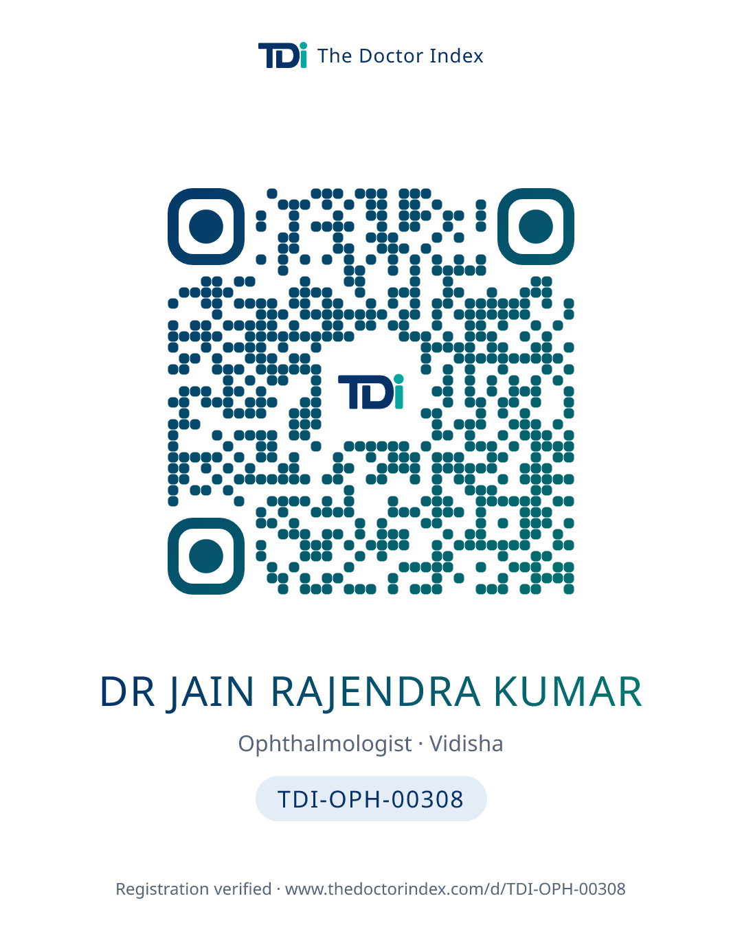 QR card for Dr Jain Rajendra Kumar, TDI-OPH-00308
