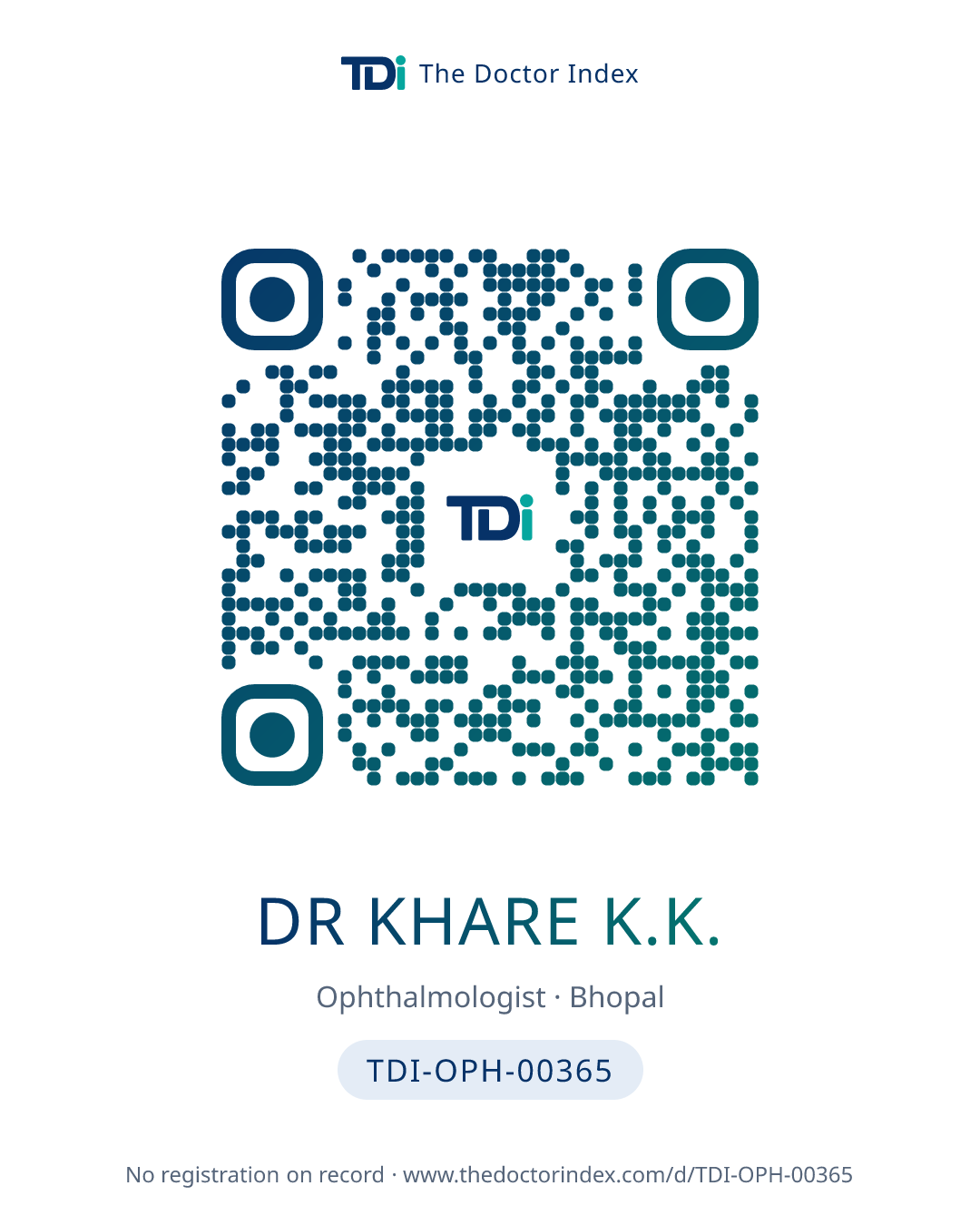 QR card for Dr Khare K.K., TDI-OPH-00365