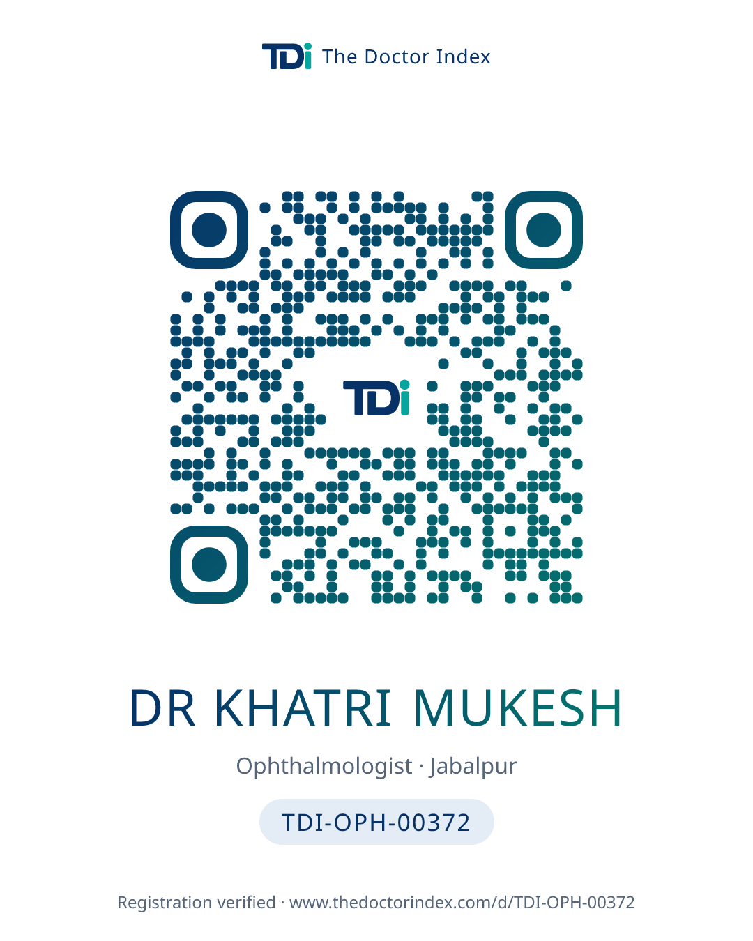 QR card for Dr Khatri Mukesh, TDI-OPH-00372