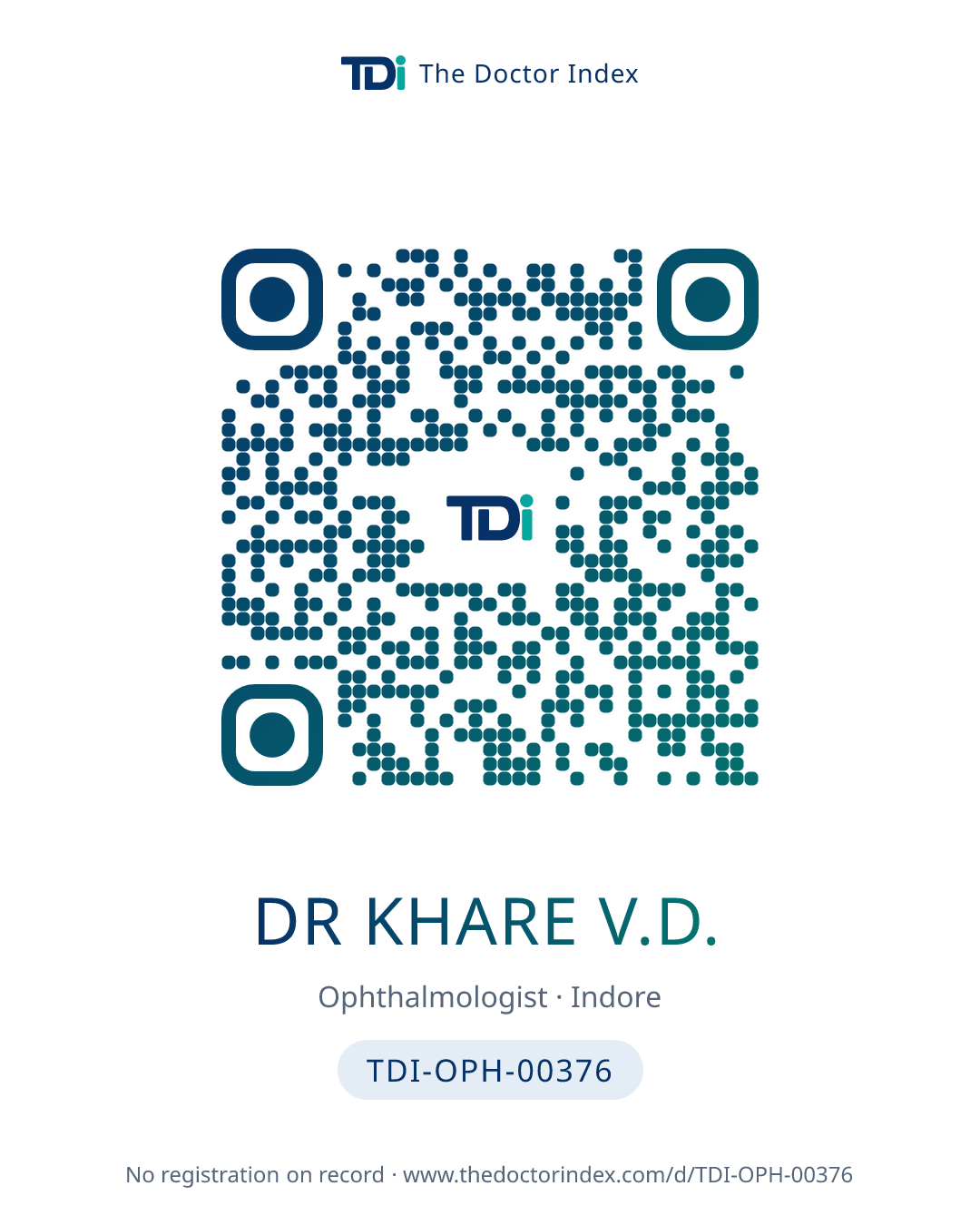 QR card for Dr Khare V.D., TDI-OPH-00376