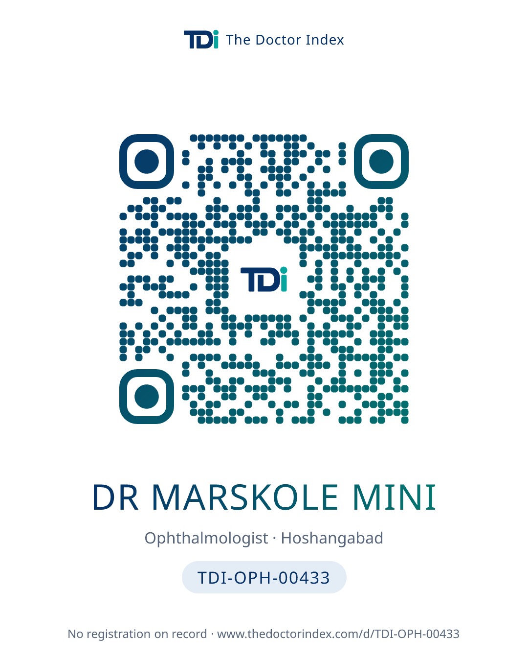 QR card for Dr Marskole Mini, TDI-OPH-00433