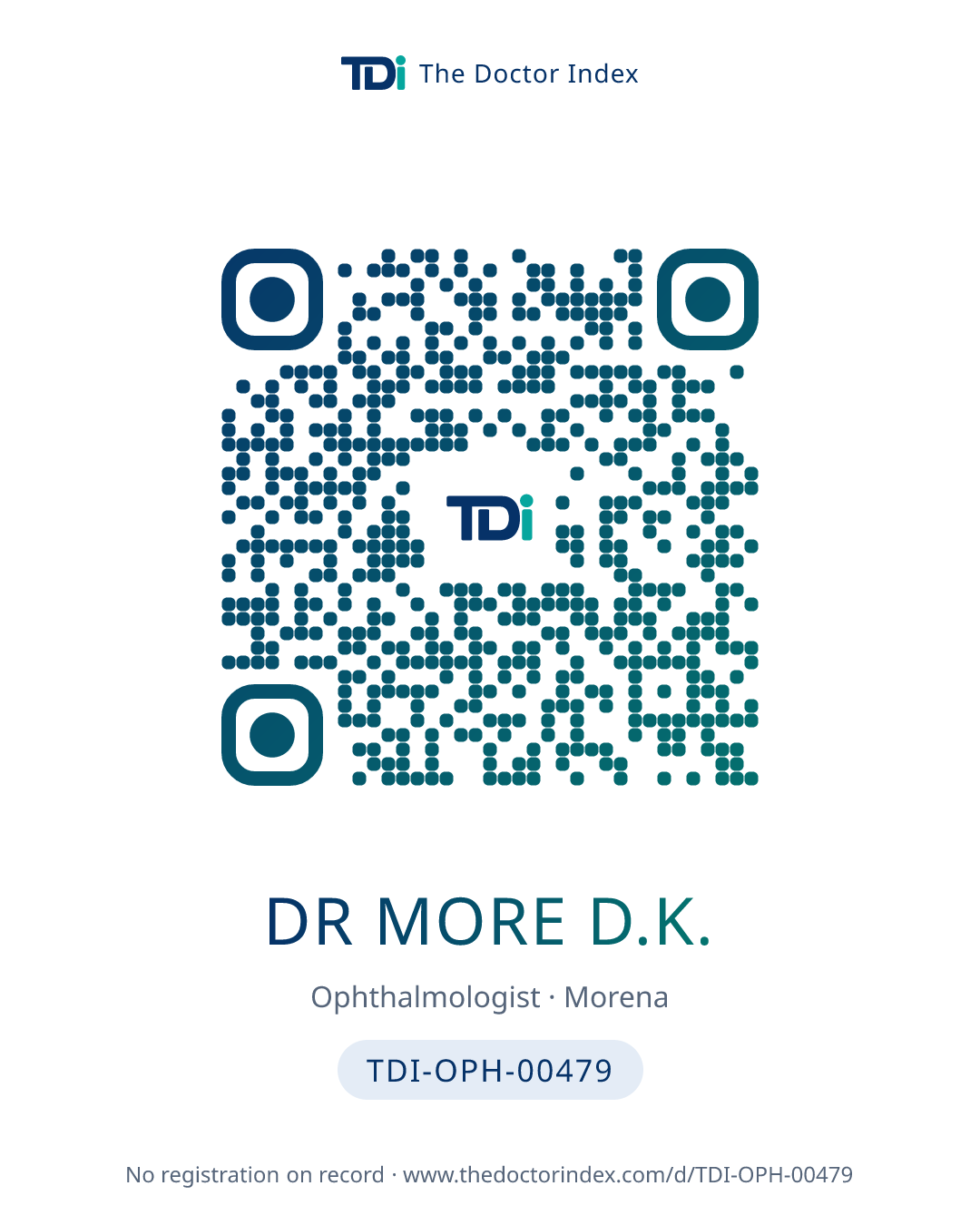 QR card for Dr More D.K., TDI-OPH-00479