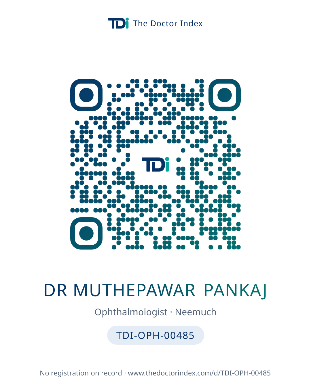 QR card for Dr Muthepawar Pankaj, TDI-OPH-00485