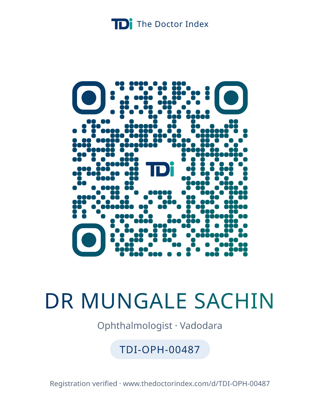 QR card for Dr Mungale Sachin, TDI-OPH-00487