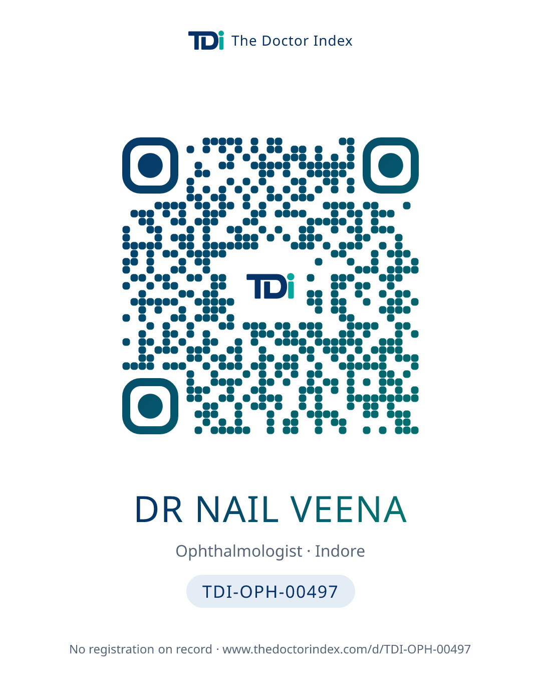 QR card for Dr Nail Veena, TDI-OPH-00497