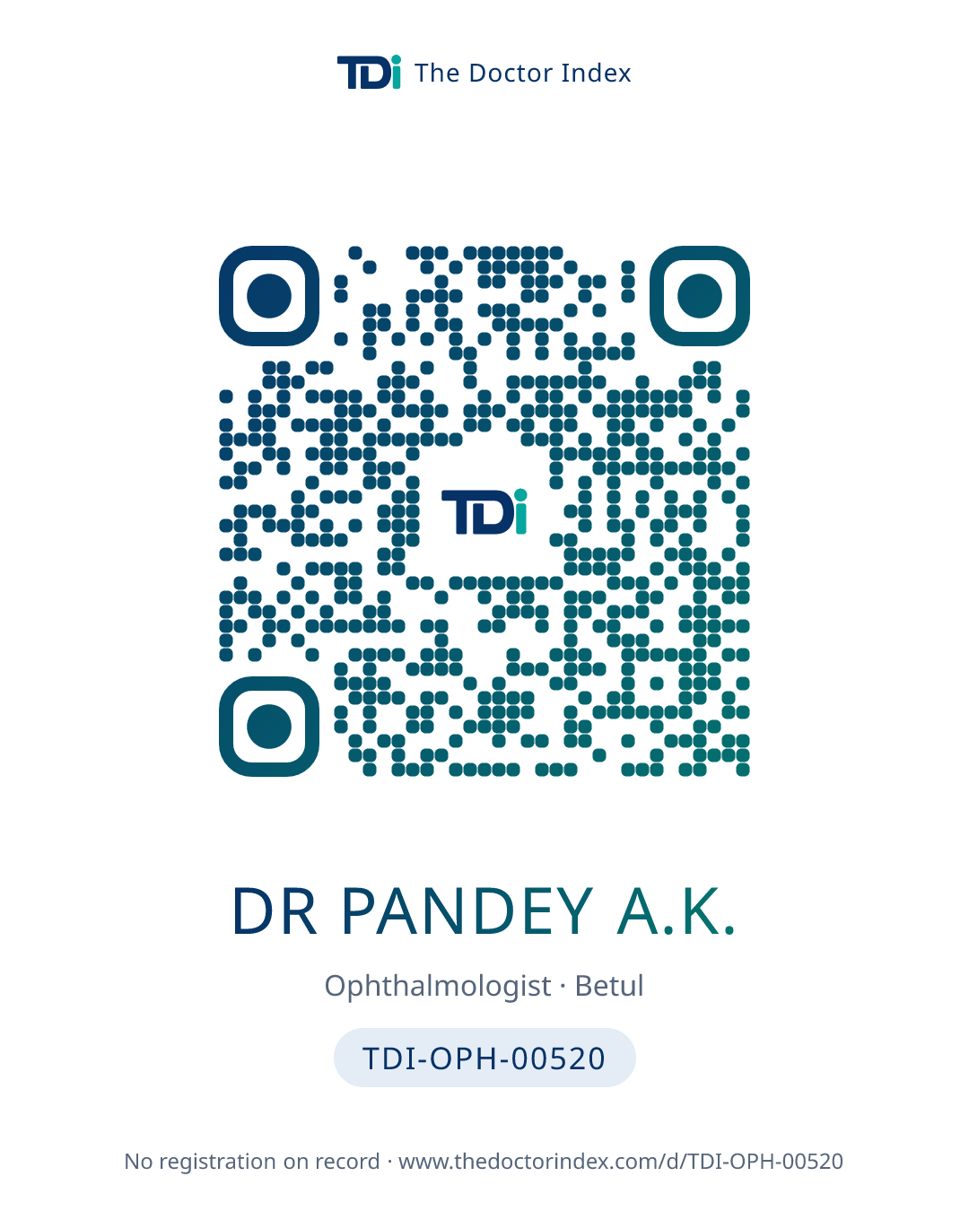 QR card for Dr Pandey A.K., TDI-OPH-00520