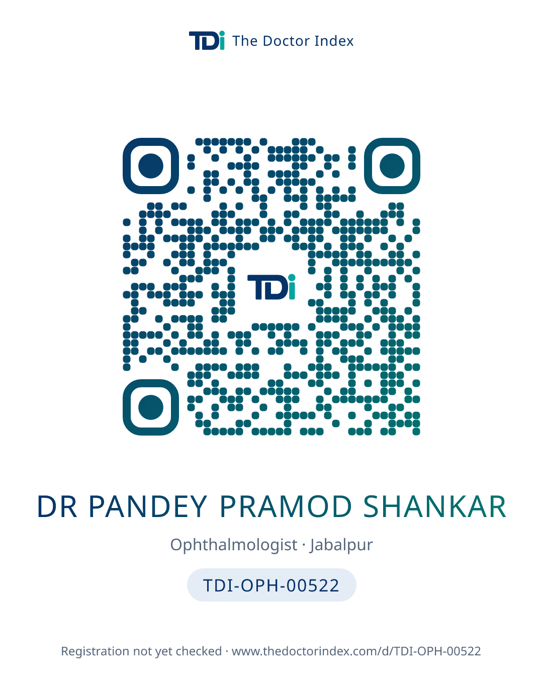QR card for Dr Pandey Pramod Shankar, TDI-OPH-00522