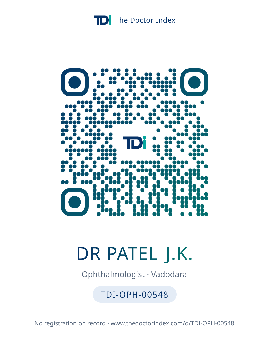 QR card for Dr Patel J.K., TDI-OPH-00548