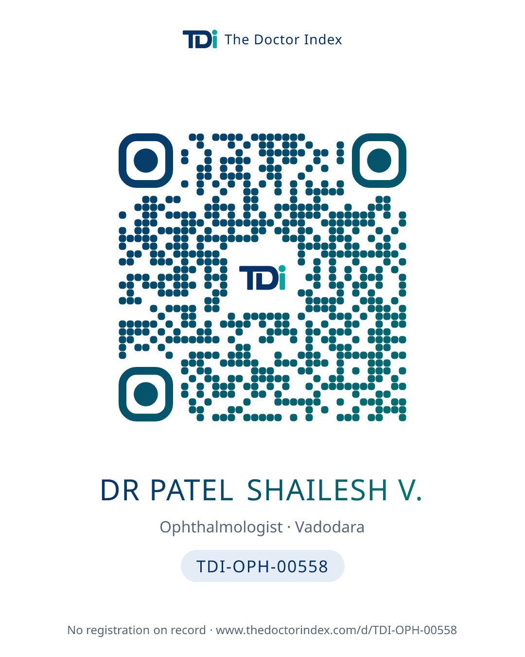 QR card for Dr Patel Shailesh V., TDI-OPH-00558