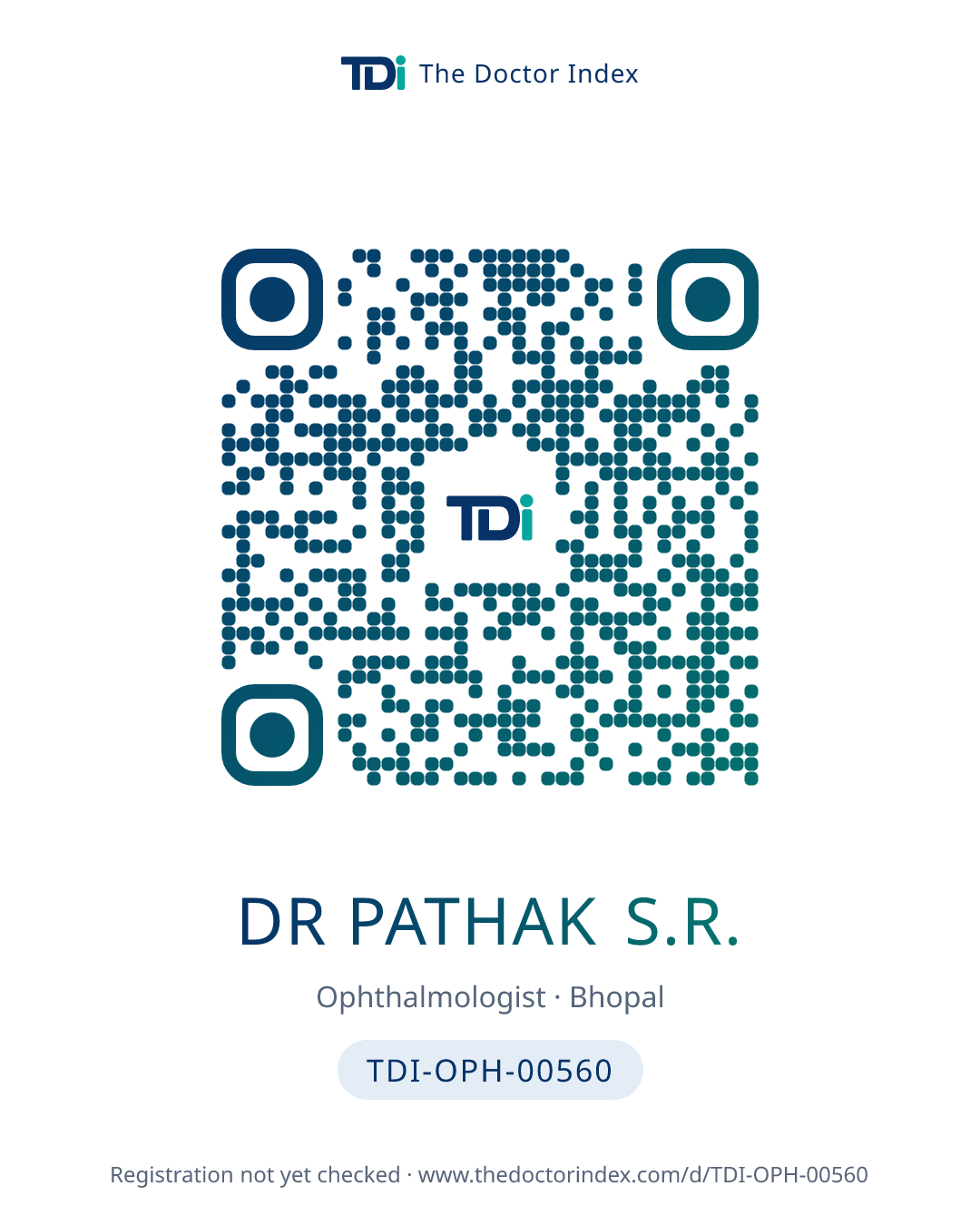 QR card for Dr Pathak S.R., TDI-OPH-00560