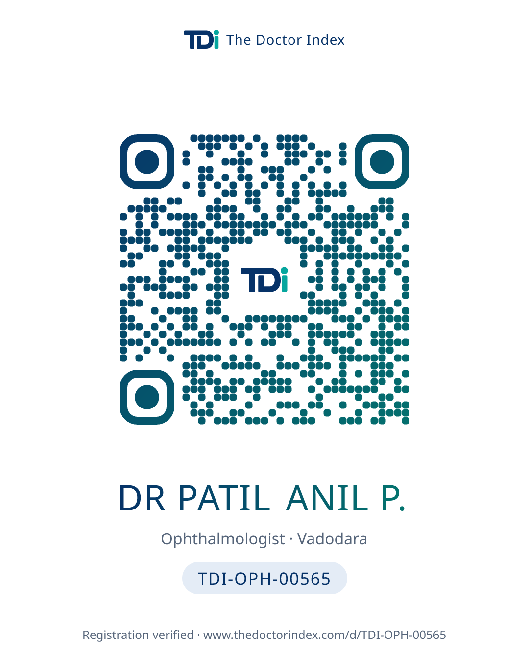 QR card for Dr Patil Anil P., TDI-OPH-00565