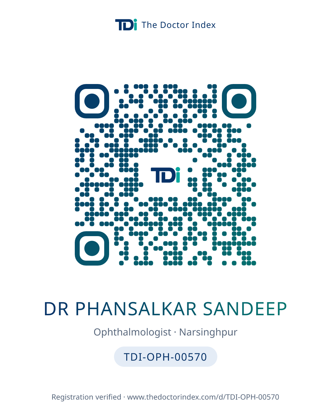 QR card for Dr Phansalkar Sandeep, TDI-OPH-00570