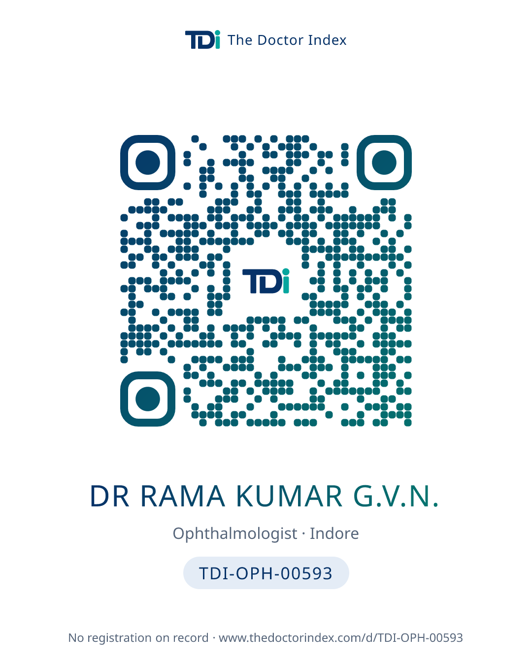 QR card for Dr Rama Kumar G.V.N., TDI-OPH-00593