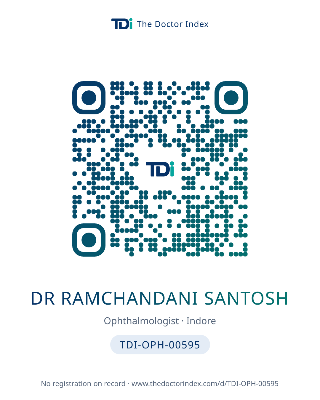 QR card for Dr Ramchandani Santosh, TDI-OPH-00595