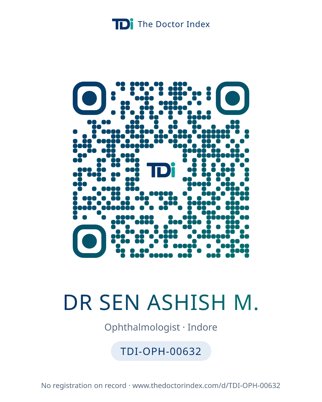 QR card for Dr Sen Ashish M., TDI-OPH-00632