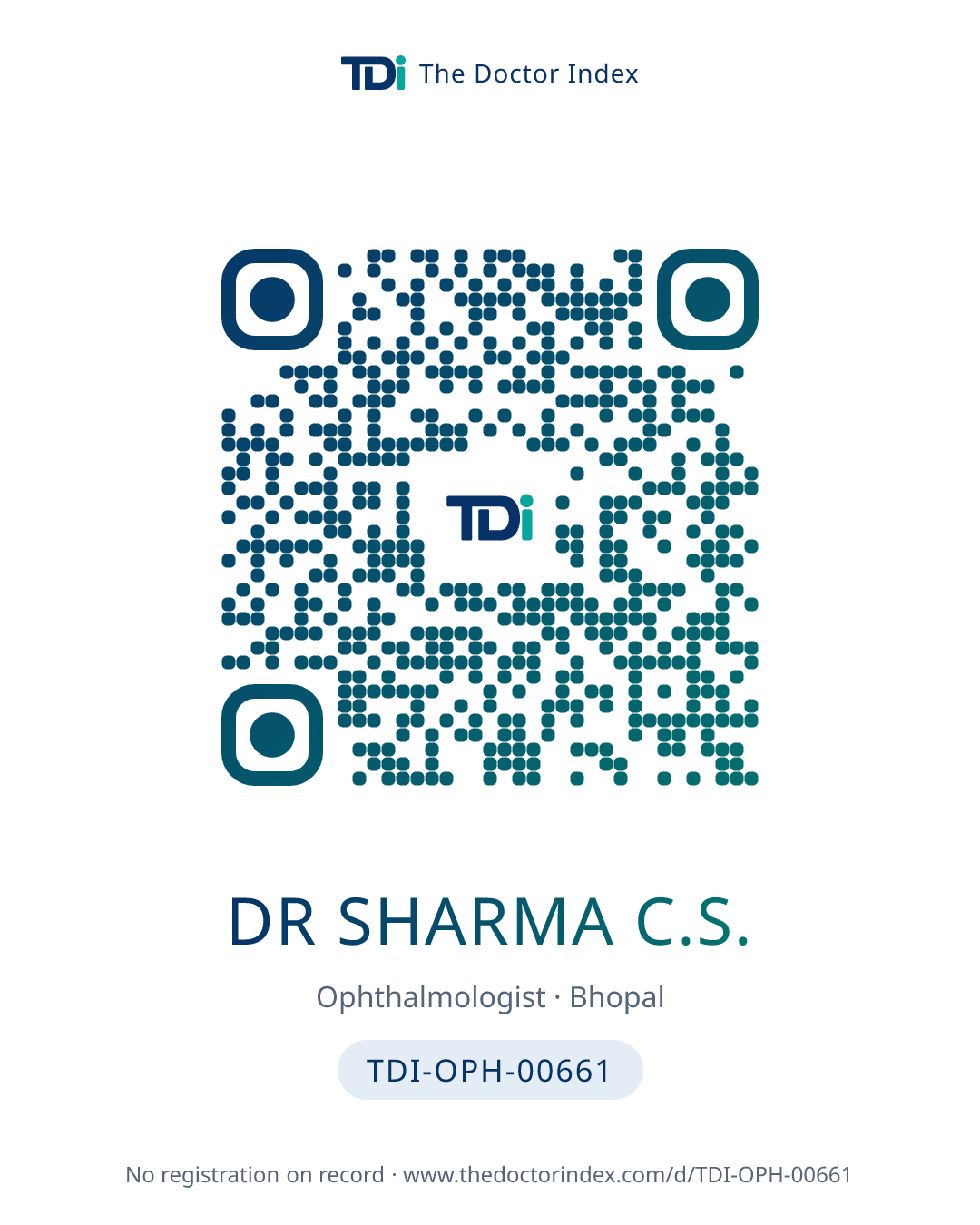 QR card for Dr Sharma C.S., TDI-OPH-00661