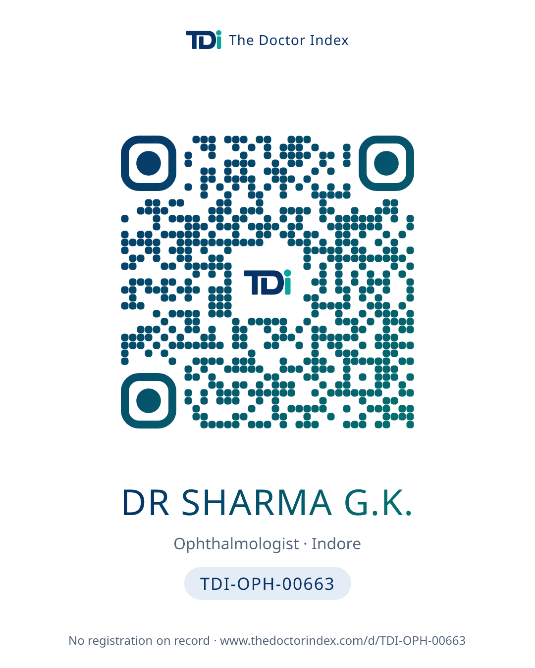 QR card for Dr Sharma G.K., TDI-OPH-00663